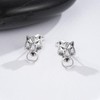 Midir&Etain Wolf Earrings 925 Sterling Silver Viking Earrings Men Wolf