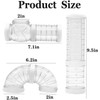 8 Pack Hamster Tube Set,Transparent Curved Pipe Pet Cage Tunnel