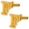 A-Z Initial Cufflink for Men, Classic 18k Gold Silver Black