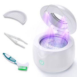 ITSHINY Pulitore Ultrasuoni, 45000Hz Pulitore Ultrasuoni Apparecchio Denti, 200ml Lampada UV Pulitore Ultrasuoni Per Protesi, Allineatori, Apparecchi Ortodontici, Testine Di Spazzolini, Gioielli
