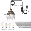 cloylinc Hanging Light Grey Glass Swag Light with 14.7 Ft