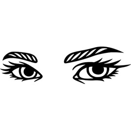 Eyes Mua Lash Brows Salon Beauty Vinyl Decal Sticker for Car/Window/Wall (Black Gloss)