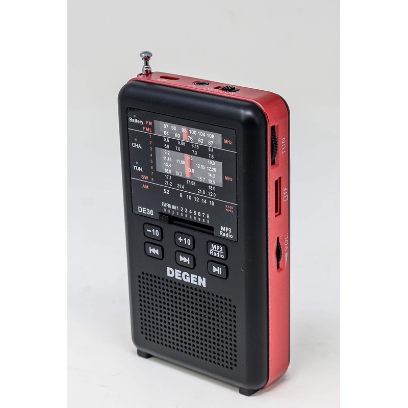 DEGEN DE36 Rechargeable AM FM Shortwave Radio & MP3 Player