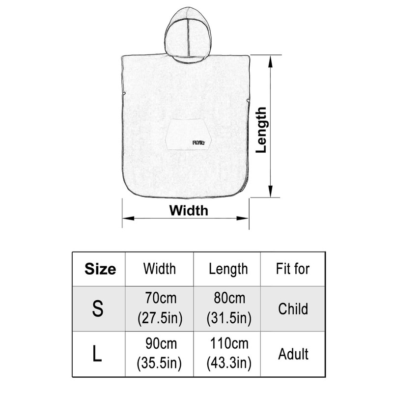 FLYILY Surf Poncho Mobile Changing Aid and Cuddly Bathrobe in