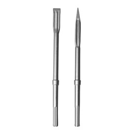 YOSIGHT 2Pcs SDS-Max Shank Rotary Hammer Chisel Set - 1 Point Chisel & 1 Flat Chisel 16 Inch long shank - Carbide Tools for Concrete Brick Stone Masonry, with Storage Case