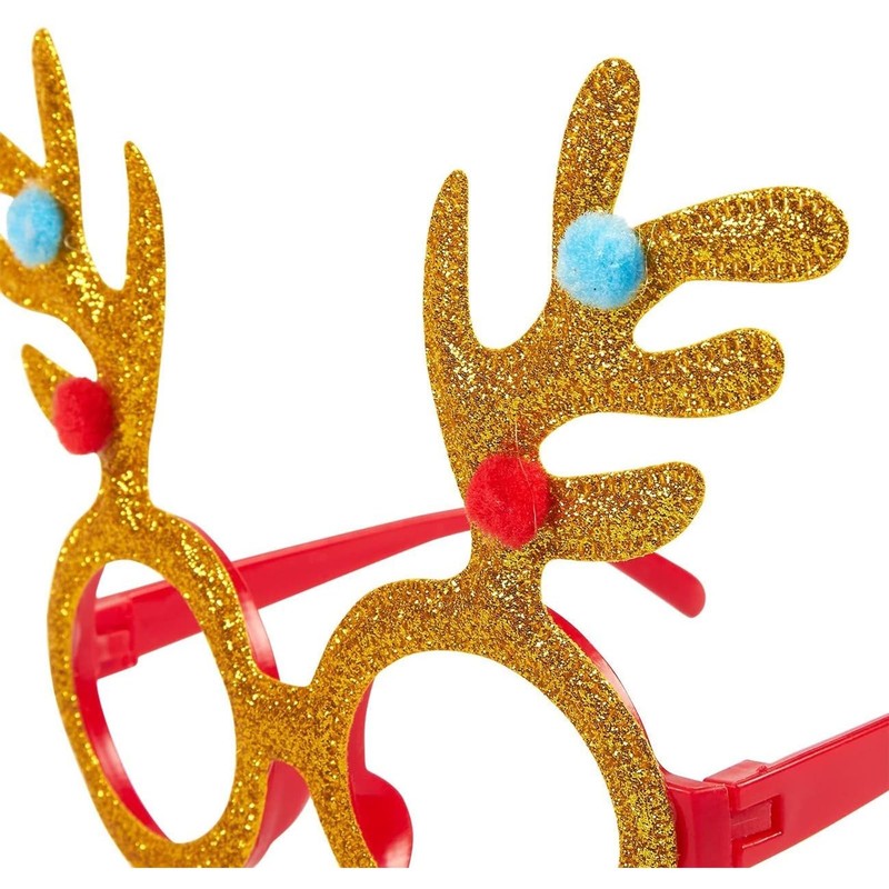 Juvale 3-Pack Christmas Glasses - Novelty Party Eyeglasses, Xmas Holiday