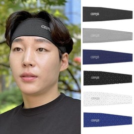 GRS Sports Headband for Running, Hiking, Sweat Absorption Headband Melange Navy 2ea
