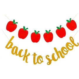 Back to School Banner Apple Garland Banner for First Day of School Classroom Decor Teacher Gifts App
