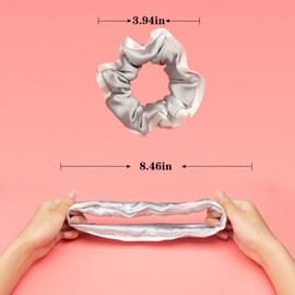 Silmer Scrunchies De Seda Para Cabello Cabello Rizado 100% Morera Paquete De 3 (Rosa, Gris Plateado, Azul Neblina) Talla Única 02 Rosa, Gris Plateado, Azul Neblina