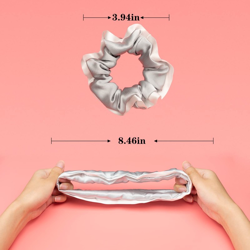 Silmer Scrunchies De Seda Para Cabello Cabello Rizado 100% Morera