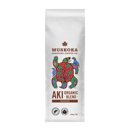 Muskoka Roastery Coffee, Aki Organic Blend, Medium Dark Roast, Ground Coffee, 454g