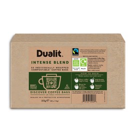 50 Premium Intense Coffee Bags by Dualit - Compostable Coffee Bag with Recyclable Sachet For Easy, Mess Free Coffee On The Go - Individually Wrapped for Freshness - Intense