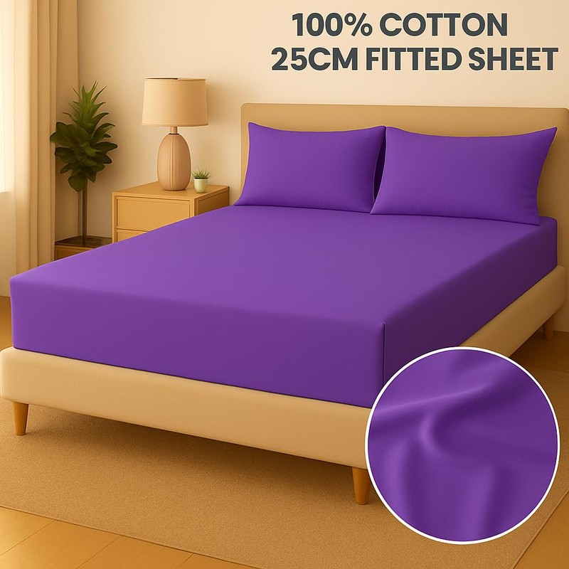 NIYS Luxury Bedding Finest 100% Egyptian Cotton 10"/25CM Fitted Sheets,