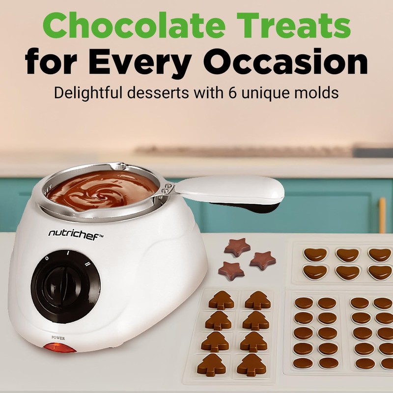 NutriChef Electric Fondue Pot | 25W Chocolate Melting Warmer |