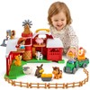 30-Piece Upgraded Farm Animal Big Barn Playset Gifts for Toddlers