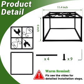 4Pcs Metal Stand for Chicken Feeder Waterer Heavy Duty Chicken Water Feeder Stand Holder with 4 Legs Iron Chicken Waterer Bucket Barrel Stand Rectangular Support Rack for Coop Poultry Indoor Outdoor
