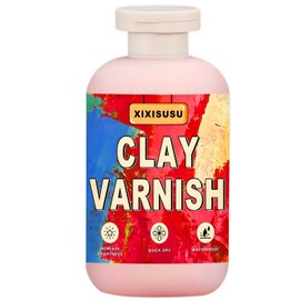 XIXISUSU Air Dry Clay Glaze - High Gloss Polycrylic Varnish with 2 Brushes | Clay Sealer | Waterproof, Scratch Resistant Sealant | Prevents Cracking for Clay Crafts (4 oz)