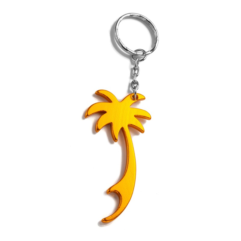 Gold Palm Tree Keyring Keychain Bottle Opener