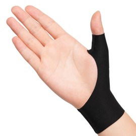 Velpeau Elastic Thumb Wrist Support Brace (Pack of 2), Waterproof Compression Sleeve for Arthritis Pain, Tendonitis, Sprains, Sports, Splint Liner, Fits Left & Right Hands (Black, Long Version, S)