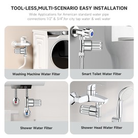 Washing machine water filter, capable of filtering out impurities of 40 microns in water, protecting household appliances. Suitable for water heaters and showers, (silver)