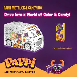 Assorted Candy Bulk Variety Pack - 19 Count Individually Wrapped Candy Snacks - Sour Candy Bags for Kids Birthday Gifts and Party Favors - Lollipops, Slime, Dipper Hard Candy with Paint Activity Box