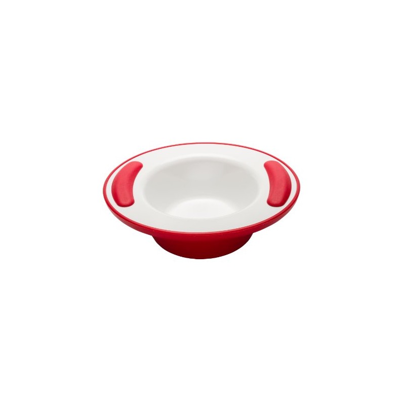 NRS Healthcare Red/ White Soft Grip Keep Warm Thermo Bowl