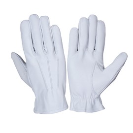 Genuine Leather Gloves, Pure leather fashion gloves, Lambskin leather gloves, motorcycle gloves (Large, White)