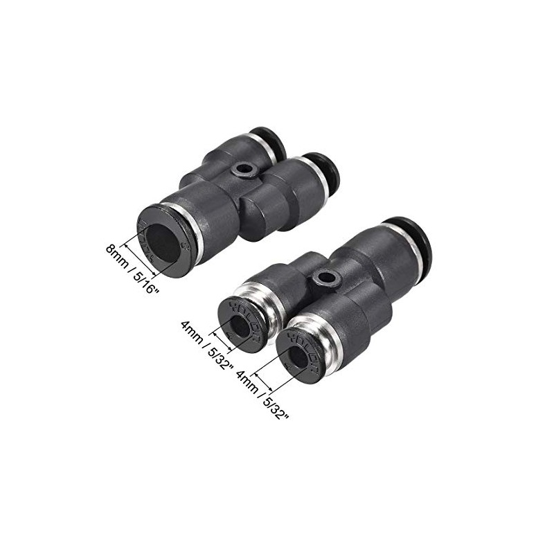 sourcing map Plastic Connect Y Splitter Push to Tube Fittings