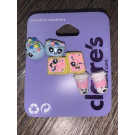 Claire’s Rainbow fruit cereal pop tart coffee earring Breakfast Food Jewelry Set
