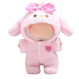 EOAMGO Doll Clothes Set Compatible with 17cm Vinyl Plush Toy Dolls, Stylish Outfits One-Piece Bodysuit Doll Accessories, Birthday Holiday Present for Girls Kids (No Doll) (Pink)