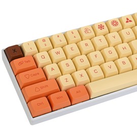 Guffercty kred 136 Keys XDA Profile Keycaps, Dye-sub Custom PBT Keyboard Keycaps 60 Percent with ISO Keys for 60% 65% 75% 96% TKL Mechanical Keyboard (Yellow Flash)