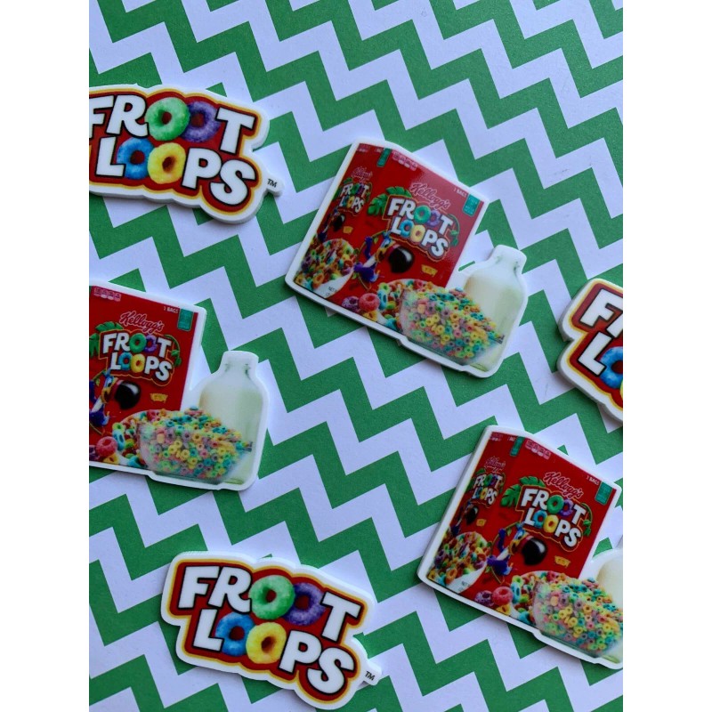 8pc. Froot Loops, Planar Resin Flatback, Cabochon, Bow Center, Flatback,