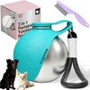 2-in-1 Dog Water Bottle & Bowl, Portable Stainless Steel Travel