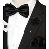 Solid Color mens Pre-tied Bow Tie and Pocket Square Cufflinks