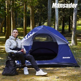 MANSADER Camping Tent, Waterproof 4 Person Tents for Camping, Lightweight Easy Setup Backpacking Outdoor Hiking Tent with Carry Bag, Backpack Tents Suit for Family Beach Hiking Travel (Green)