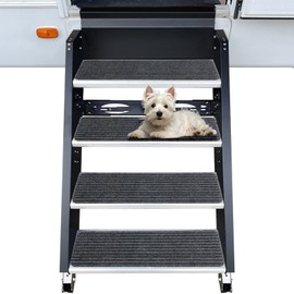 RUNROLE - Juego de 4 fundas para escaleras autocaravanas en relieve, antideslizantes, para casa móvil, 24 x 7.5 pulgadas, patrones de rayas