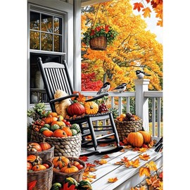MAXBYE Diamond Art Kits for Adults Beginners, DIY 5D Autumn Diamond Painting Kits, Diamond Painting Gem Crystal Pumpkin Art for Home Wall Decor 12x16 Inch