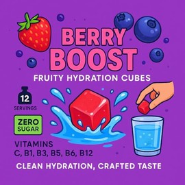 Berry Boost Flavour Cubes for Water | Zero Sugar | Vitamins Included | 12 Servings | Clean Hydration, Crafted Taste