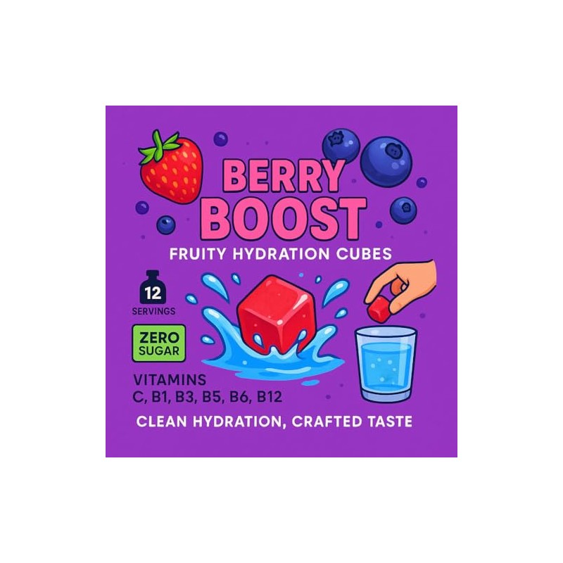 Berry Boost Flavour Cubes for Water | Zero Sugar |