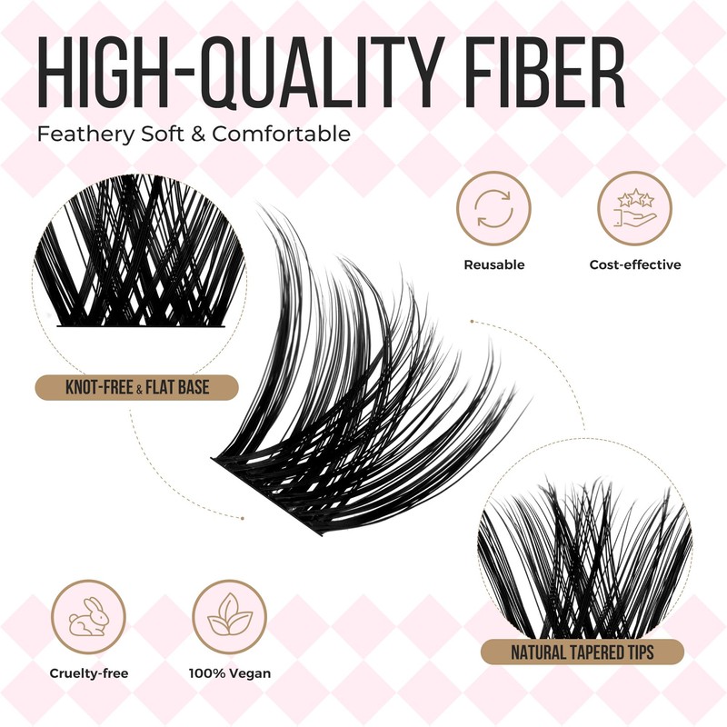 LASHVIEW LASHVIEW Lash-Extension-Clusters 182pcs D Curl Lash Clusters Natural Look