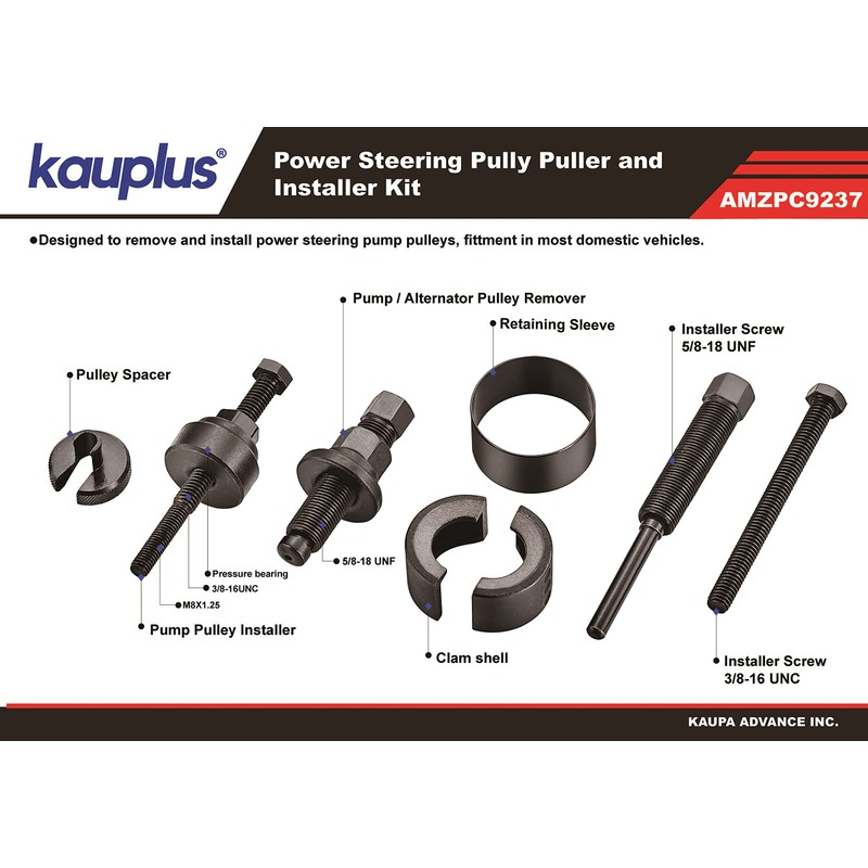 Kauplus Power Steering Pump Pulley Set