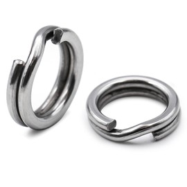 Natufish Fishing Split Rings - 100Pcs Stainless Steel Lure Ring for Link Fishing Hooks Heavy Duty Saltwater Terminal Tackle Connector(Size 2#)