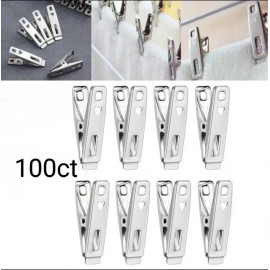 KL 100pc Stainless Steel Clothes Pins Laundry Hanger Clips