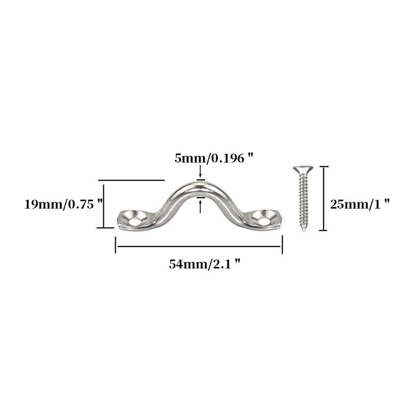 Hamineler 22Pcs M5 316 Stainless Steel Eye Straps Ceiling Wall