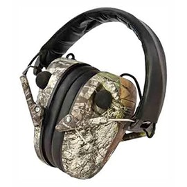 Caldwell E-MAX - ADULT Mossy Oak BU - Low Profile Electronic 23 NRR Hearing Protection with Sound Amplification - Adjustable Earmuffs for Shooting, Hunting and Range