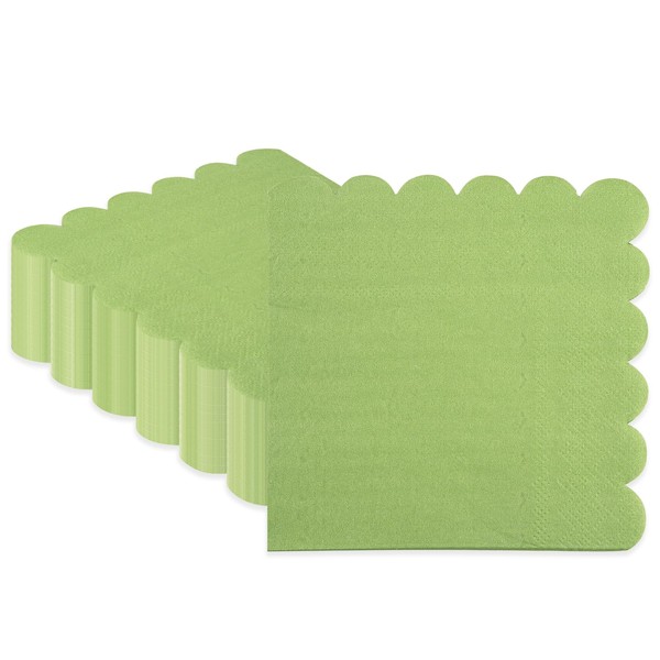 50Pcs Cocktail Napkin, Scalloped Edged Dessert Napkins Disposable Napkins Square