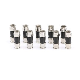 Coaxial Cable Compression Fitting | 4 Pack | Connector - for RG59 Coax Cable - with Weather Seal O Ring and Water Tight Grip