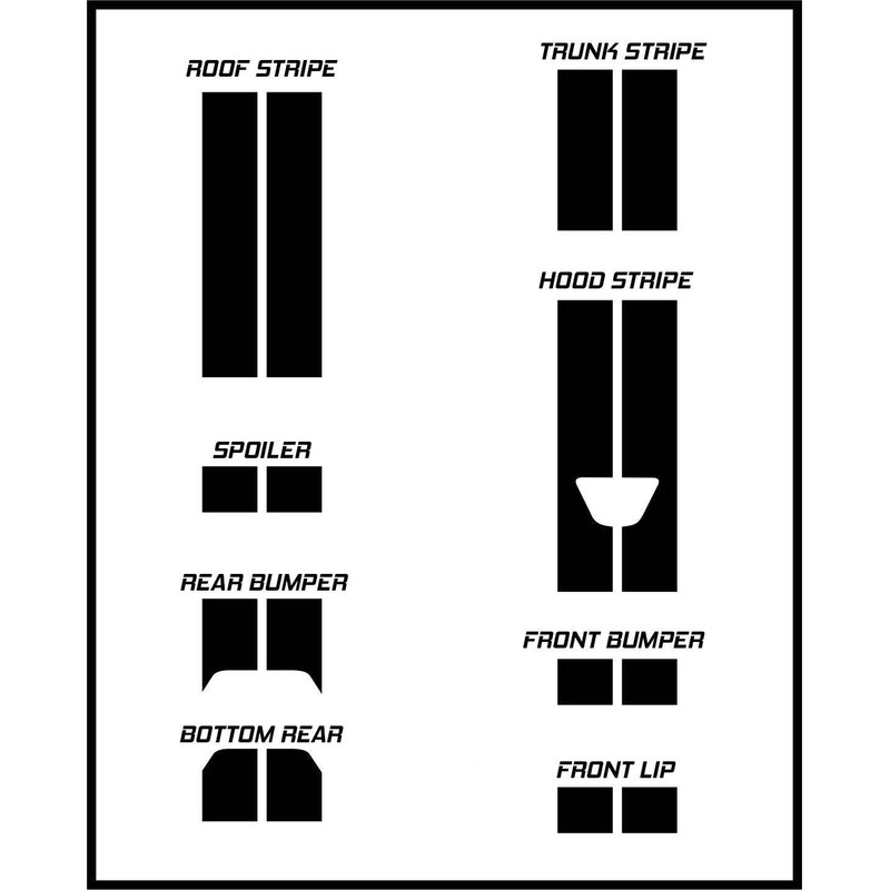 - Dual 12" Racing Stripes Air Release Self Healing Vinyl