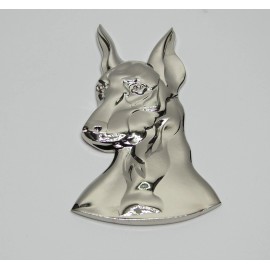 DIGIART INTERNATIONAL DOG PAW ANIMAL LOVE FRIEND HEAVY DUTY ZINC ALLOY SILVER 3D EMBLEM STICKER DECAL