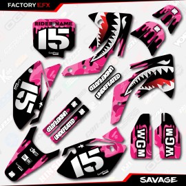 Factory EFX Pink Savage Camo Racing Graphics Kit fits Honda CRF150R 07-25 CRF 150R Decals - Standard kit plus numbers